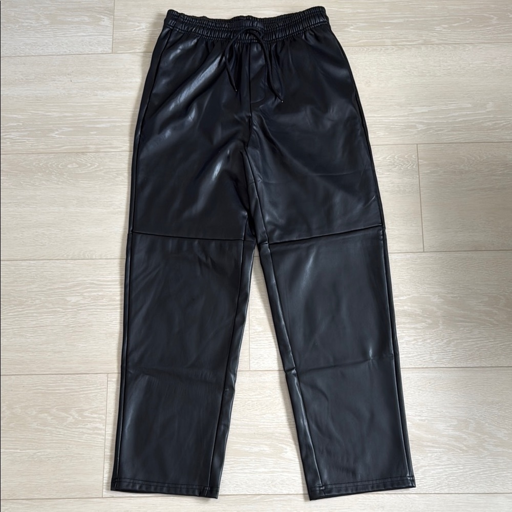 3/$10 Daisy Black Faux Leather Pants with Relaxed Fit